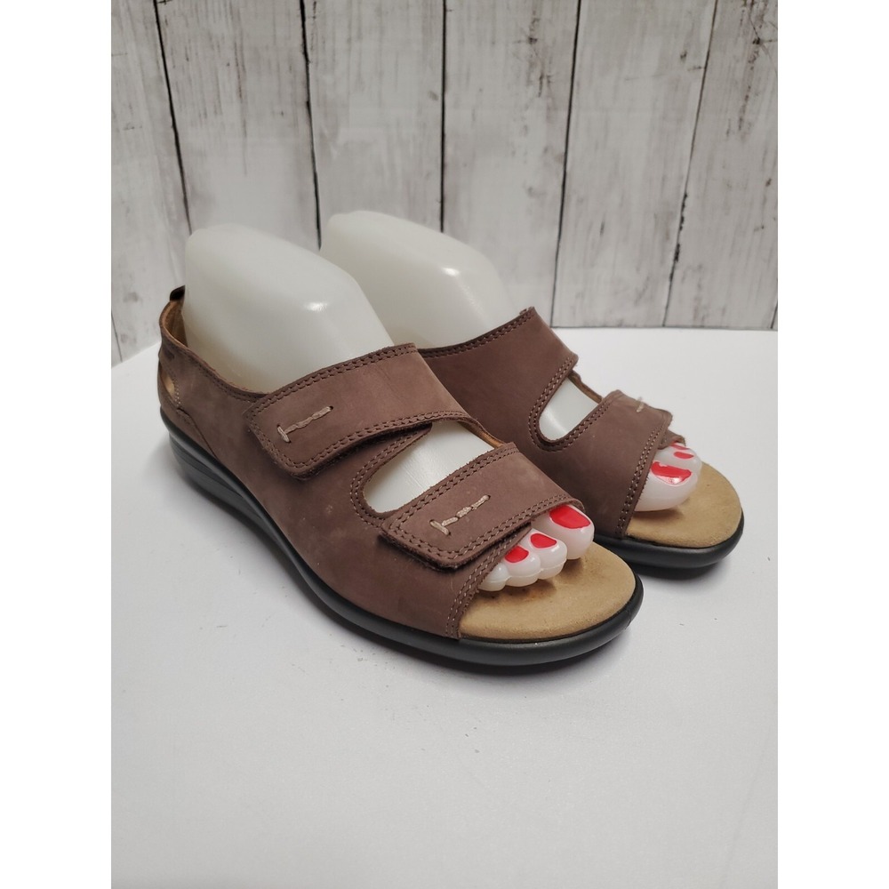 Hotter Comfort Concept FLORENCE  Beige Leather Open Toe Sandals Size 7.5 N